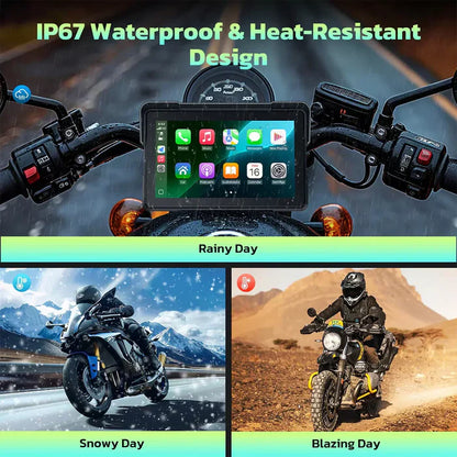 Aoocci C7 - 7" HD Screen for Motorcycle CarPlay & Android Auto