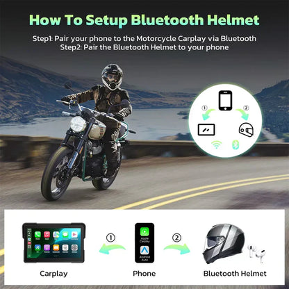 Aoocci C7 - 7" HD Screen for Motorcycle CarPlay & Android Auto