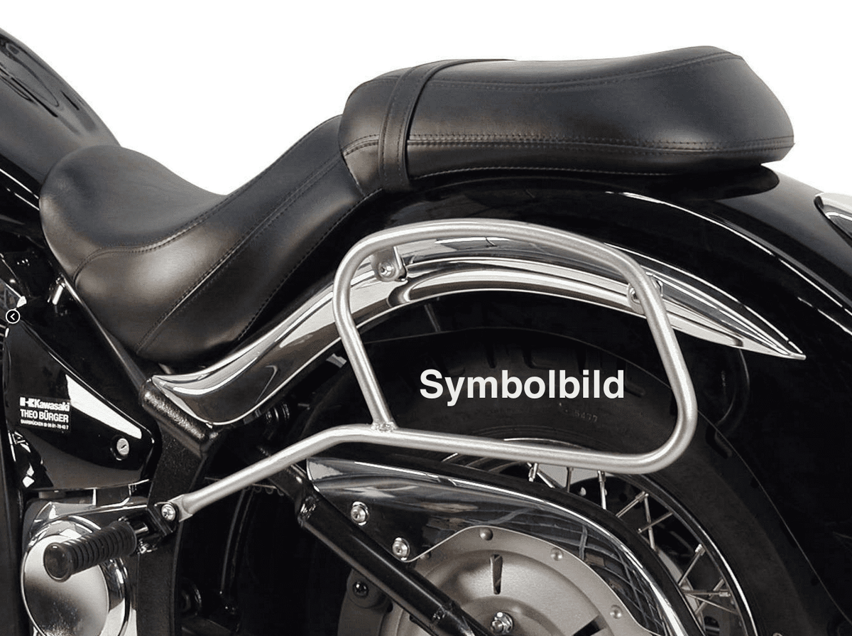 Hepco & Becker Leather bag holder tube-type - black for Kawasaki VN 900 Classic / 900 Custom / Vulcan