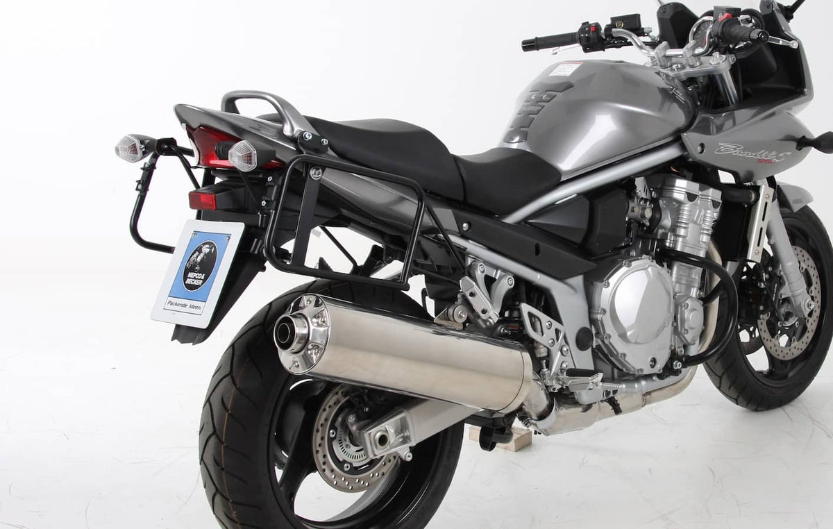 Hepco & Becker Sidecarrier Lock-it black for Suzuki GSF 1250/S Bandit (2007-2016) (silver pillion footrests)