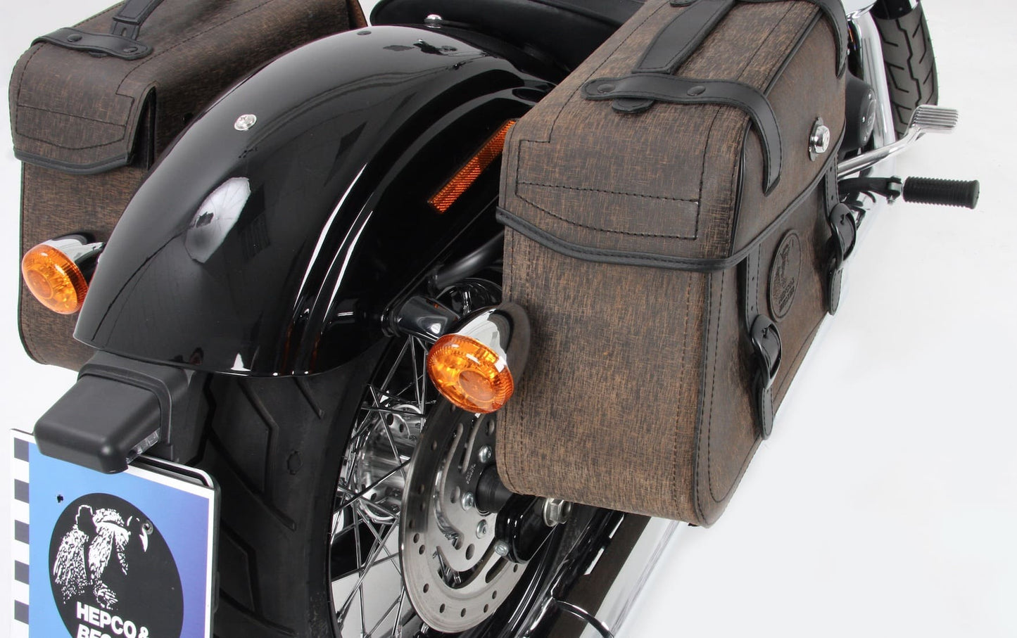 Hepco & Becker Saddlebag holder Cutout - black for Harley-Davidson Dyna Street Bob (2005-2017) / Super Glide/Custom (2005-2013) / Low Rider (2006-2017) / Wide Glide (2009-2017)