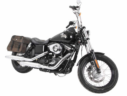 Hepco & Becker Saddlebag holder Cutout - black for Harley-Davidson Dyna Street Bob (2005-2017) / Super Glide/Custom (2005-2013) / Low Rider (2006-2017) / Wide Glide (2009-2017)