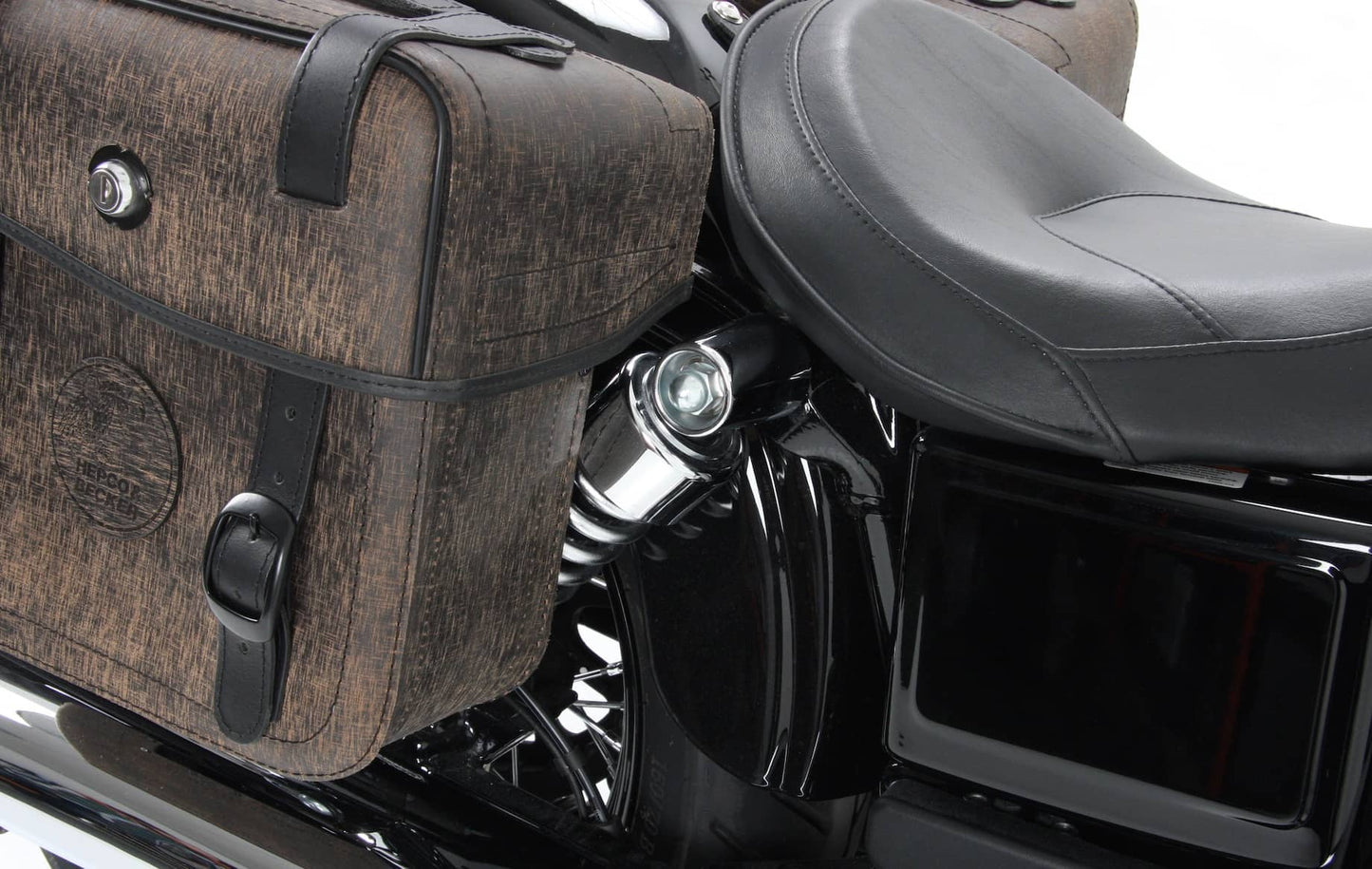 Hepco & Becker Saddlebag holder Cutout - black for Harley-Davidson Dyna Street Bob (2005-2017) / Super Glide/Custom (2005-2013) / Low Rider (2006-2017) / Wide Glide (2009-2017)
