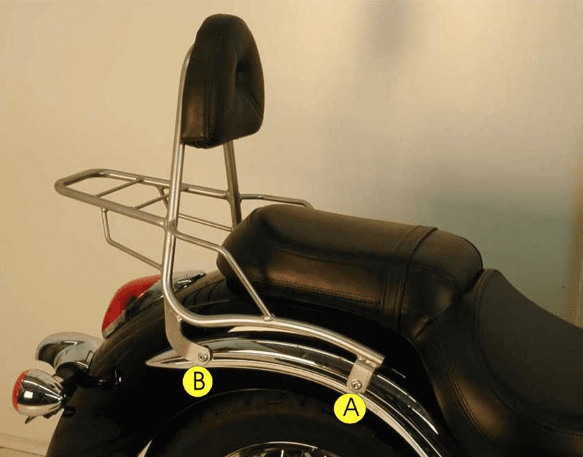 Hepco & Becker Sissybar with rearrack black for Kawasaki VN 900 Classic / 900 Custom / Vulcan