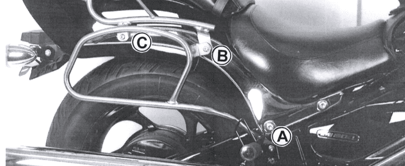 Hepco & Becker Leather bag holder tube-type - chrome for Suzuki M 800 Intruder (2005-2009)