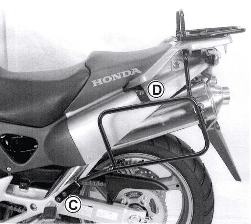 Hepco & Becker Sidecarrier permanent mounted black for Honda XL 1000 V Varadero (2003-2006)