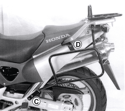 Hepco & Becker Sidecarrier permanent mounted black for Honda XL 1000 V Varadero (2003-2006)