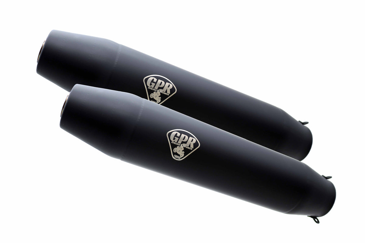 GPR Deeptone Black Cafè Racer Silencers without link pipe Exhaust
