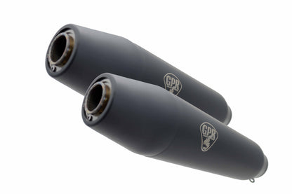 GPR Deeptone Black Cafè Racer Silencers without link pipe Exhaust