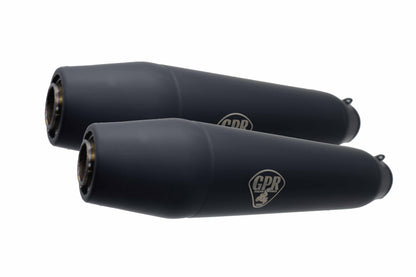 GPR Deeptone Black Cafè Racer Silencers without link pipe Exhaust