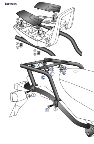 Hepco & Becker Easyrack topcasecarrier black for BMW HP2 / Megamoto / Enduro (2005-2008)