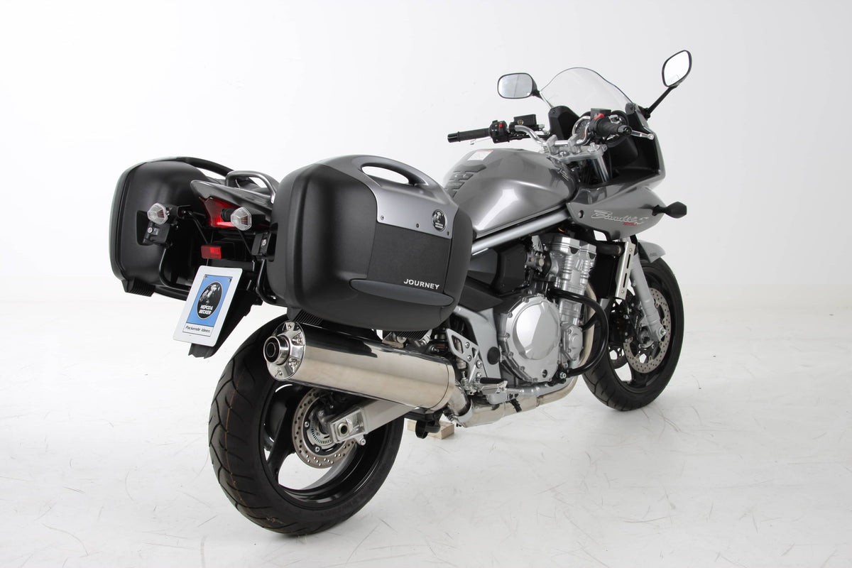 Hepco & Becker Sidecarrier Lock-it black for Suzuki GSF 1250/S Bandit (2007-2016) (silver pillion footrests)