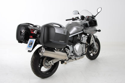 Hepco & Becker Sidecarrier Lock-it black for Suzuki GSF 1250/S Bandit (2007-2016) (silver pillion footrests)