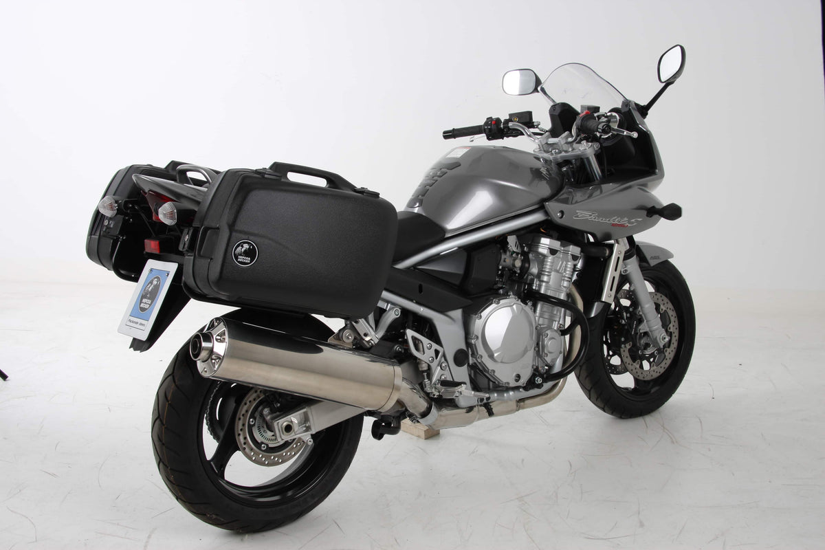 Hepco & Becker Sidecarrier Lock-it black for Suzuki GSF 1250/S Bandit (2007-2016) (silver pillion footrests)