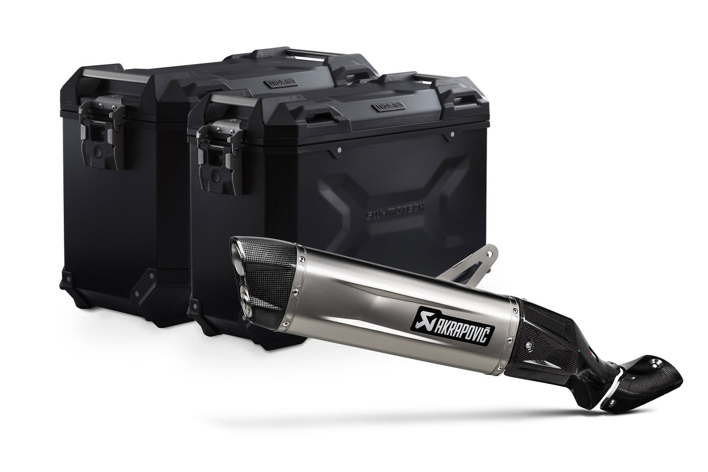 SW-Motech TRAX ADV aluminum case system + Akrapovic