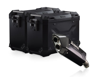 SW-Motech TRAX ADV aluminium case system + Akrapovic