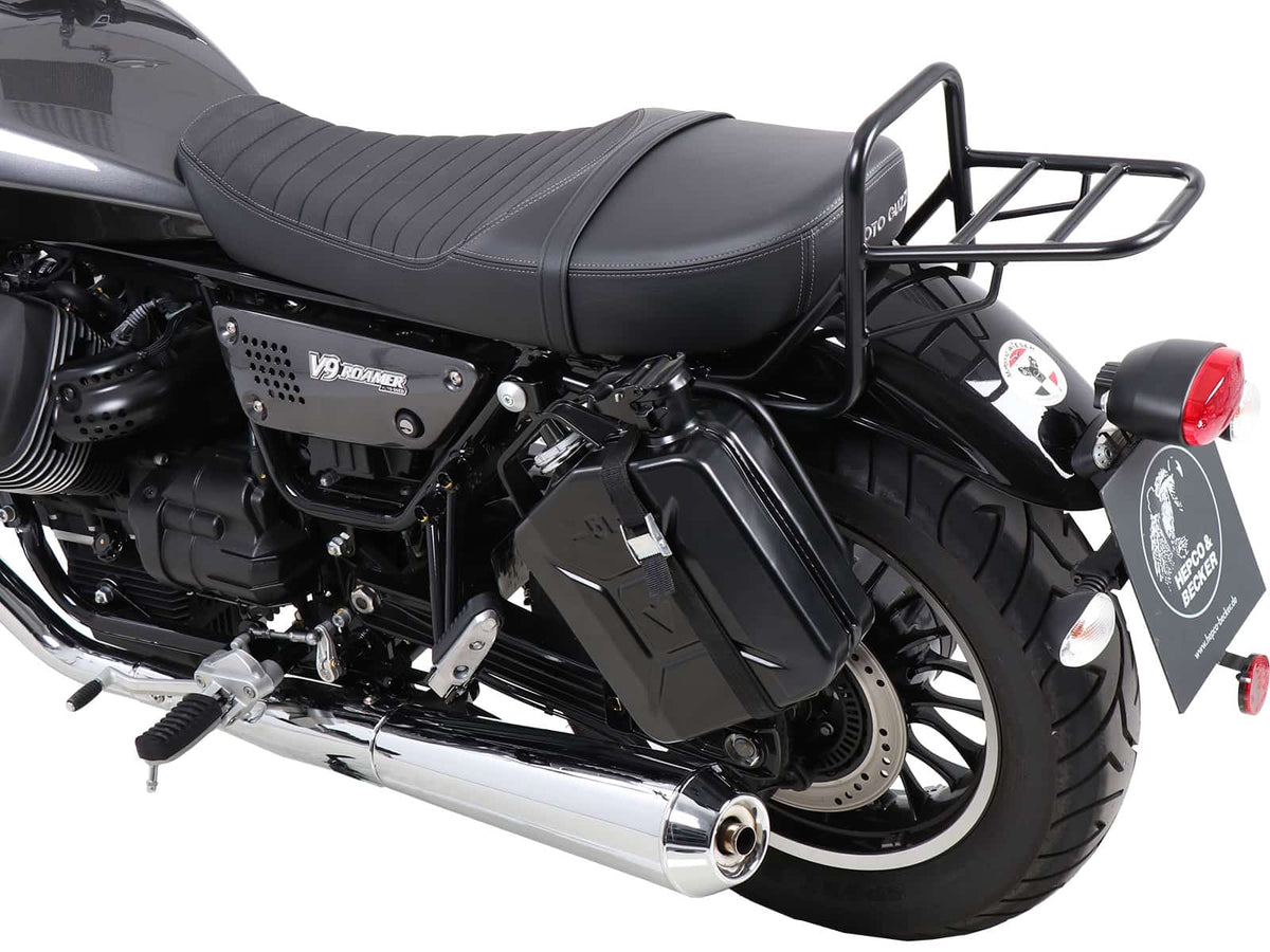 Hepco & Becker Canister 4 ltr. incl. holder left Cutout - black for Moto Guzzi V 9 Roamer (2016-2025)