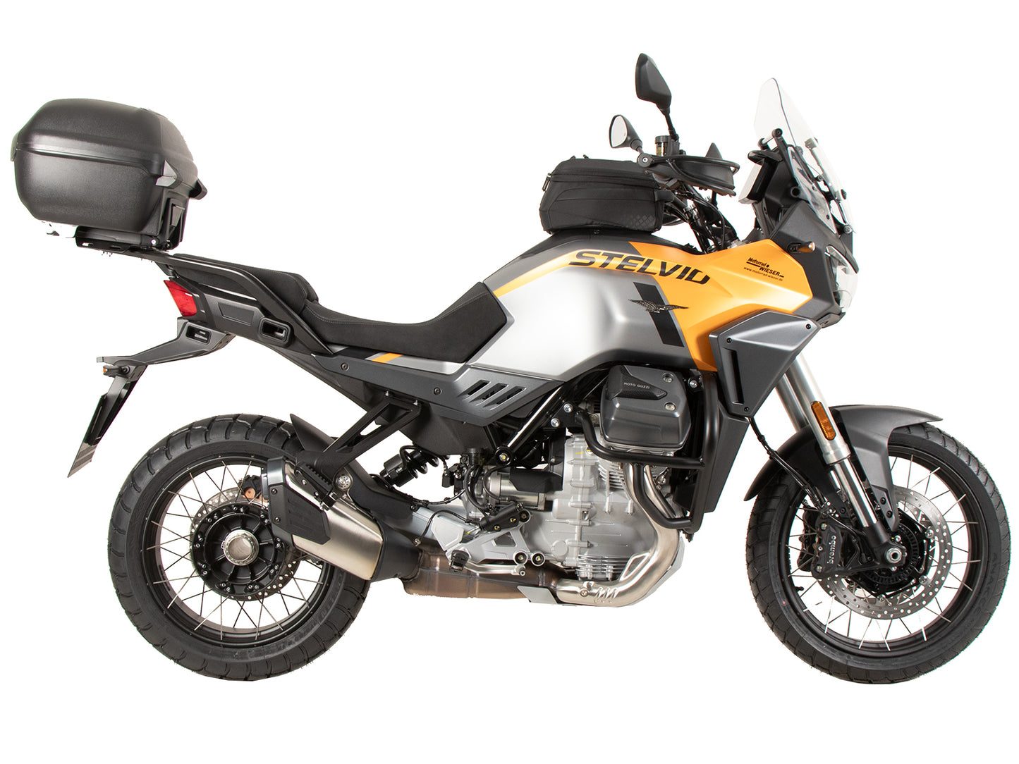 Hepco & Becker Alurack top case carrier black for combination with original rear rack for Moto Guzzi Stelvio (2024-)