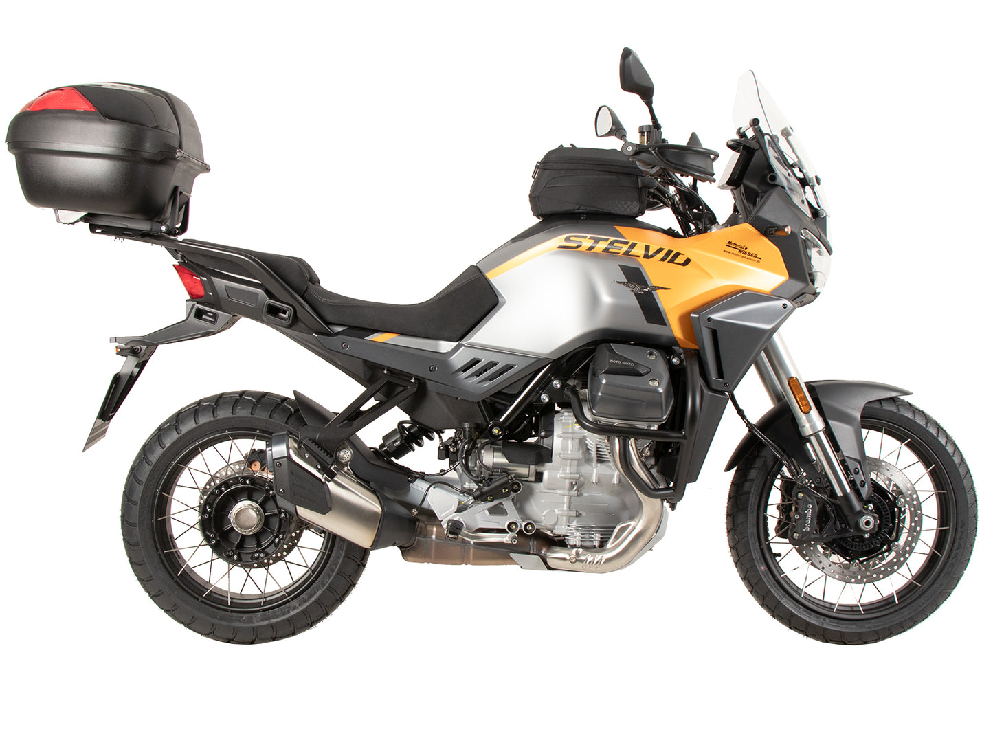 Hepco & Becker Alurack top case carrier black for combination with original rear rack for Moto Guzzi Stelvio (2024-)