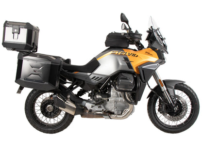 Hepco & Becker Alurack top case carrier black for combination with original rear rack for Moto Guzzi Stelvio (2024-)