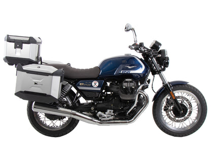 Hepco & Becker Side carrier permanent mounted chrome for Moto Guzzi V7 Stone / Special (850 ccm) (2021-2024)