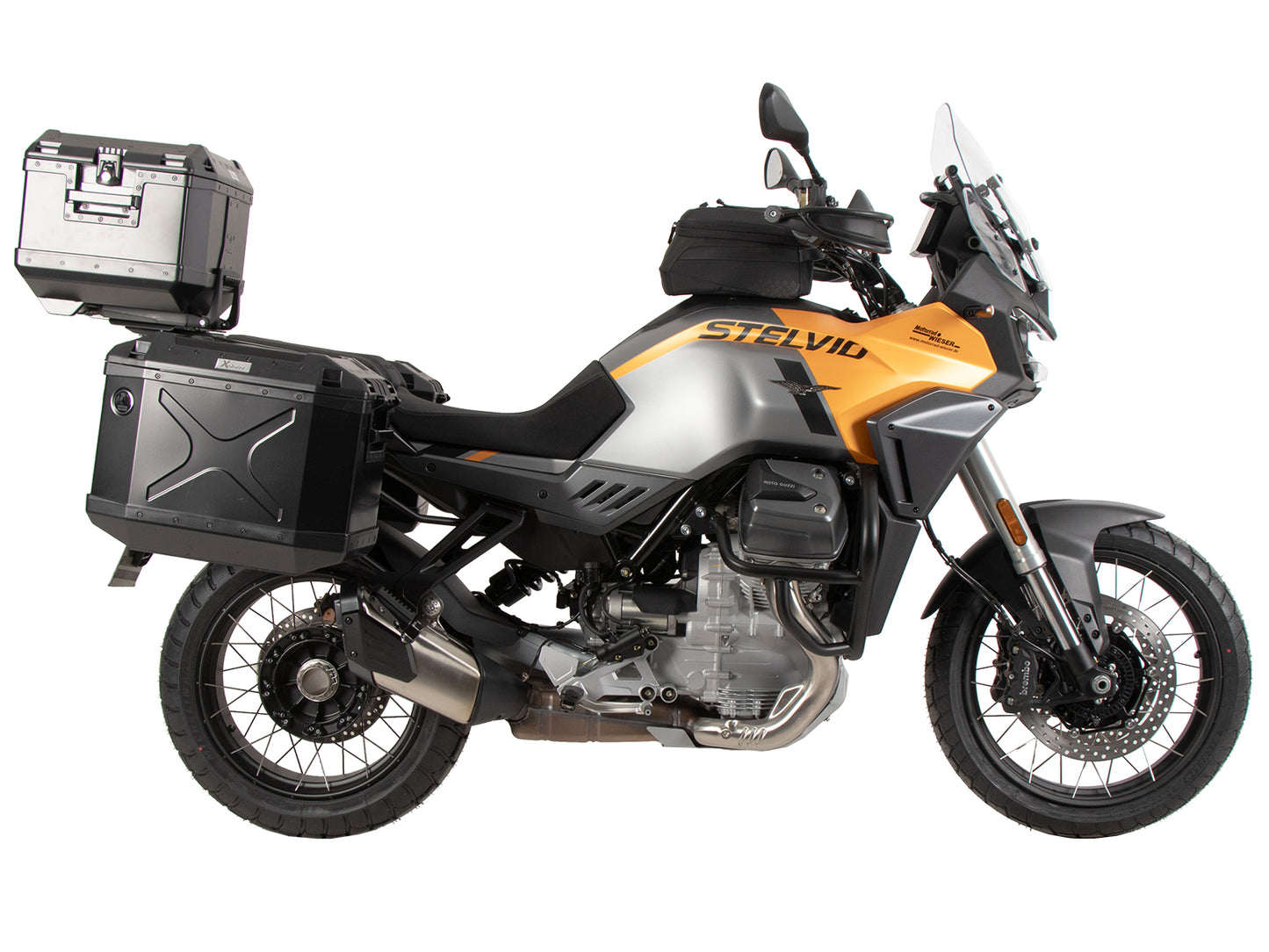 Hepco & Becker Alurack top case carrier black for combination with original rear rack for Moto Guzzi Stelvio (2024-)