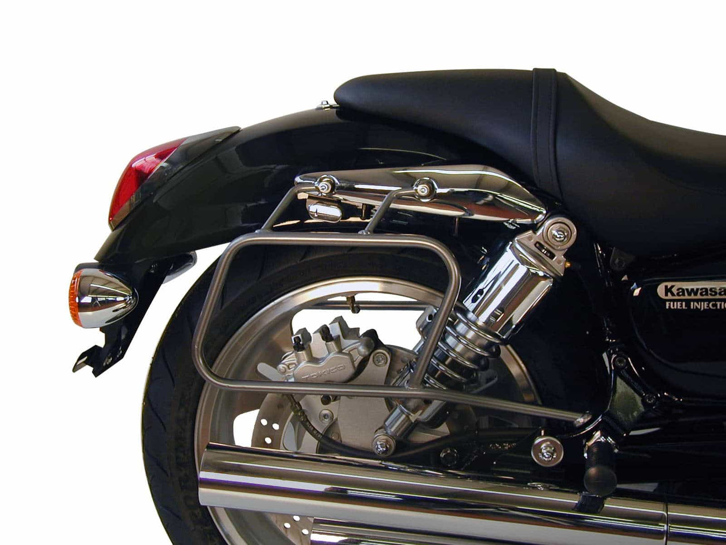 Hepco & Becker Leather bag holder tube-type - chrome for Kawasaki VN 1500 (2002-2003)/1600 Mean Streak (2004-2008)