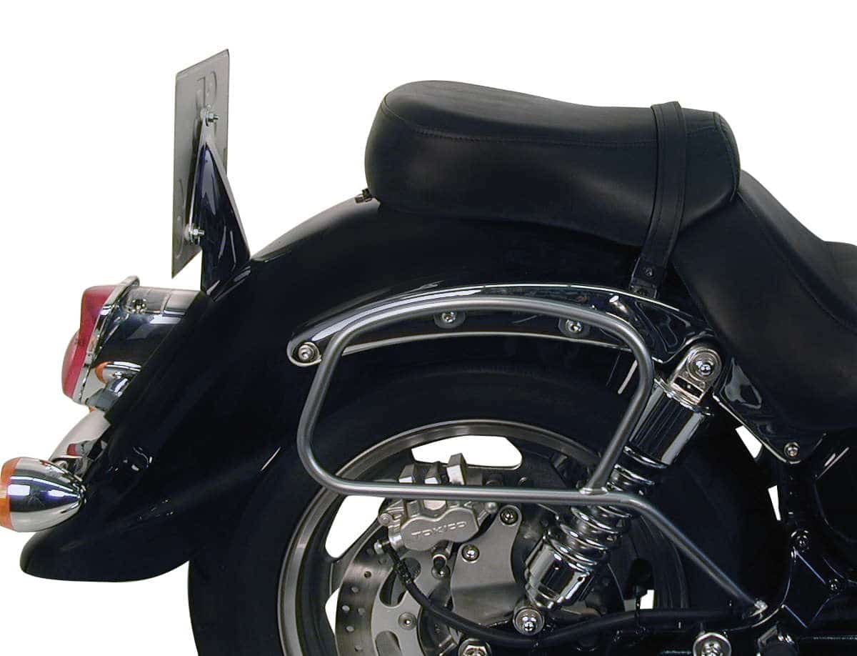 Hepco & Becker Leather bag holder tube-type - chrome for Kawasaki VN 1600 Classic (2003-2008)