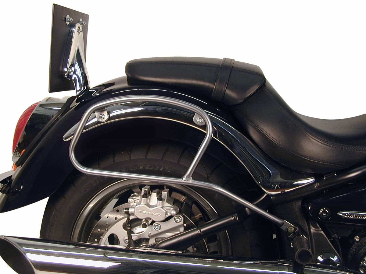 Hepco & Becker Leather bag holder tube-type - chrome for Kawasaki VN 2000 (2004-2010)
