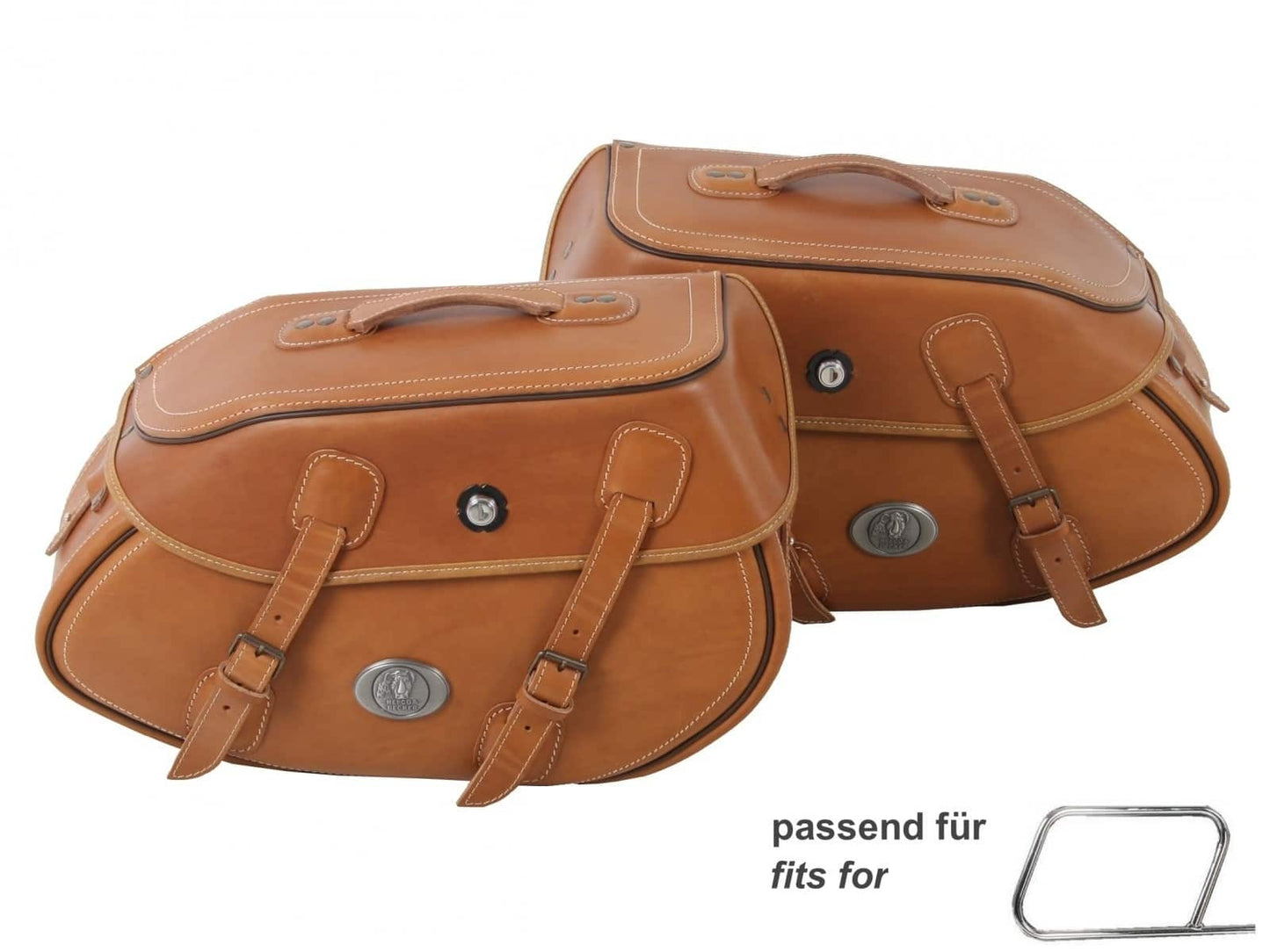 Hepco & Becker Leather single bag Buffalo sandbrown right for leather bag holder tube type