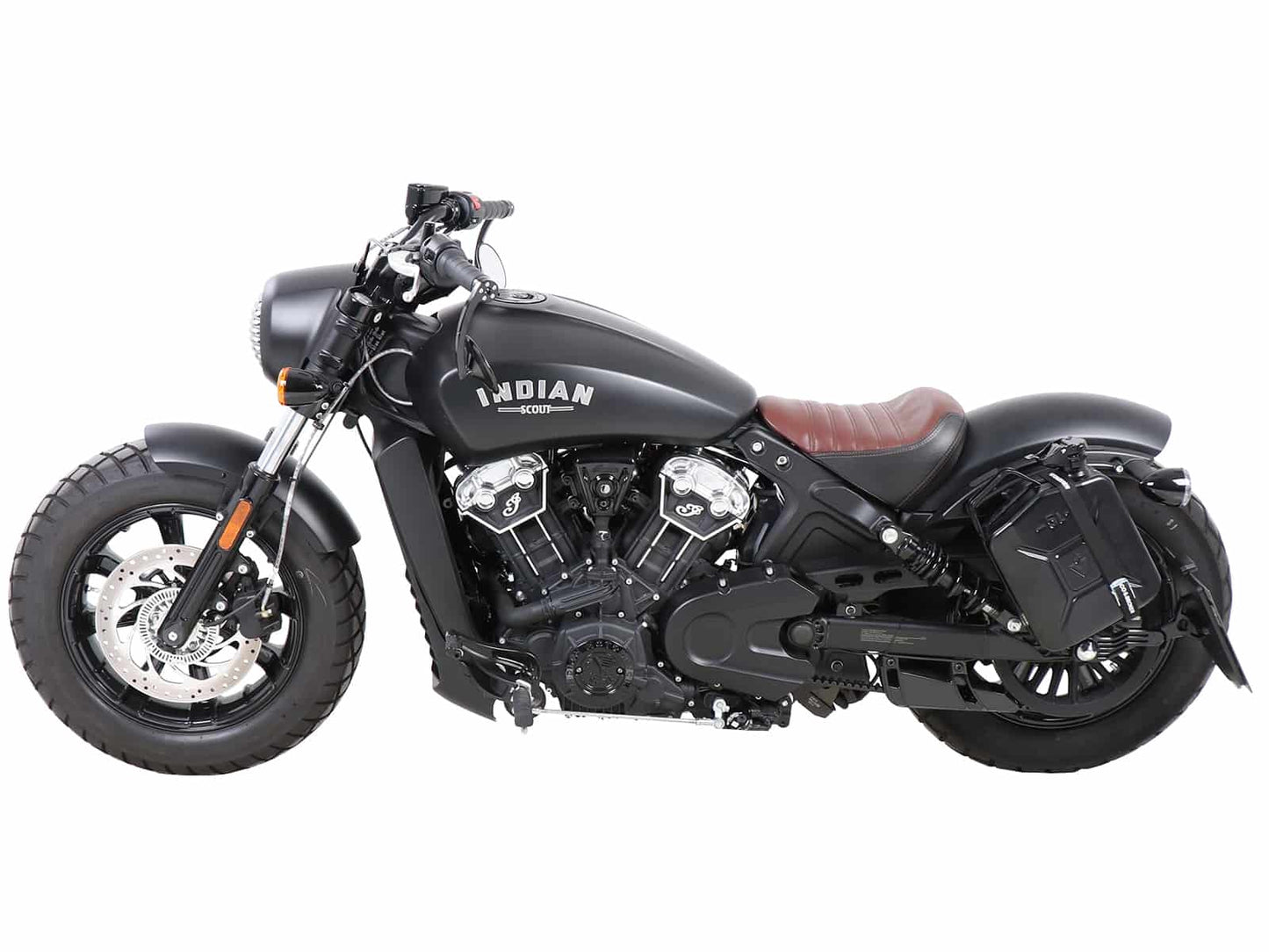 Hepco & Becker Canister 4 ltr. incl. holder left Cutout - black for Indian Scout Bobber / Sixty / Twenty / Rogue (2017-2024)