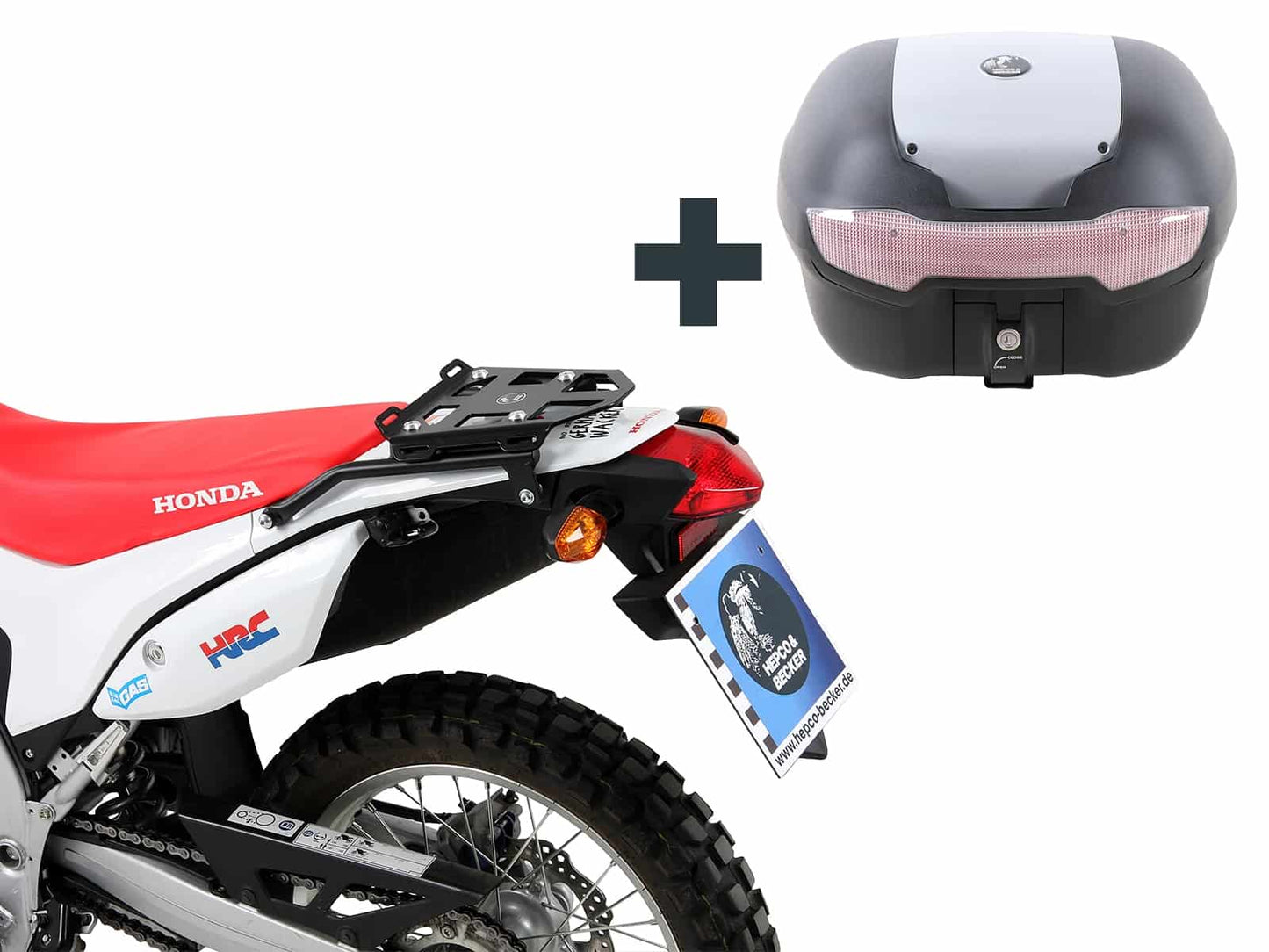 Hepco & Becker Topcase - Set Journey 40 black/silver incl. carrier for Honda CRF 250 L (2012-2021) / Rally (2017-2021)
