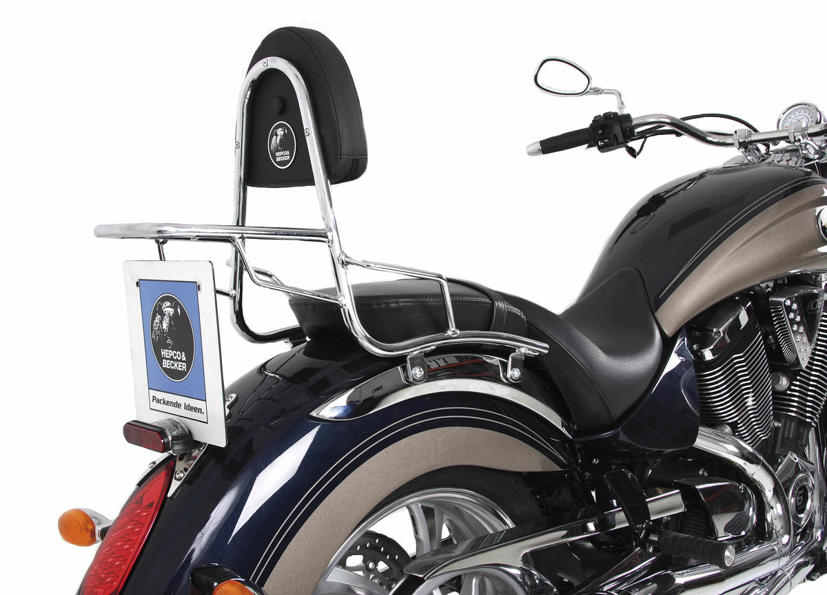 Hepco & Becker Sissybar with rearrack chrome for Victory Kingpin (2003-2016)